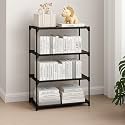 YouCopia 4 Tier Book Self Portable Book Shelf, Kids Books Racks for Home Plastic, Bookshelf for Home, Book Shelves, Storage Container, Book Rack for Study Room/Library/Bedroom (Grey)