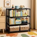 YouCopia 4 Tier Book Self Portable Book Shelf, Kids Books Racks for Home Plastic, Bookshelf for Home, Book Shelves, Storage Container, Book Rack for Study Room/Library/Bedroom (Black)