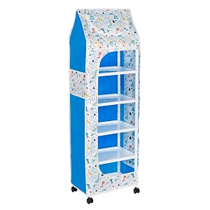 youcopia almirah for clothes plastic wardrobe for clothes multipurpose collapsible wardrobe for kids clothestoybook baby cupboard for clothes upspace organizer cartoon with wheels white