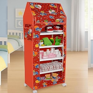 youcopia almirah for clothesplastic wardrobe for clothes multipurpose collapsible wardrobe for kids clothestoybook baby cupboard for clothes cabinet organizer upspace with wheels red