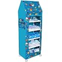YouCopia BEMITH Almirah for Clothes,Plastic Wardrobe for Clothes Multipurpose Collapsible Wardrobe for Kids Clothes/Toy/Book, Baby Cupboard for Clothes UpSpace Organizer Cartoon with Wheels-Firozi