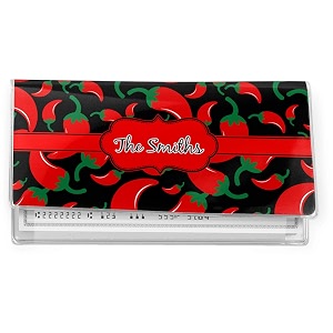 youcustomizeit personalized chili peppers vinyl checkbook cover black one size modern