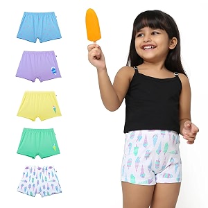 yougotplanb cotton boxers for girls  ages 2-16 years  relaxed fit  gentle elastic waistbands  breathable amp tagless