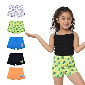yougotplanb cotton boxers for girls  ages 2-16 years  relaxed fit  gentle elastic waistbands  breathable amp tagless