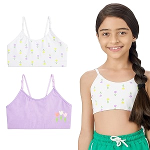 yougotplanb cotton training bra for pre-teen girls  ages 8-16 years  non-padded  full coverage  breathable  best first bra