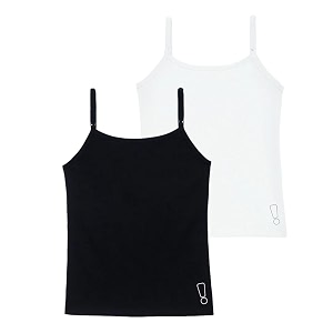 yougotplanb cotton padded camisole  pack of 2  ages 8-16 years  built-in light padding  full coverage  ideal for school