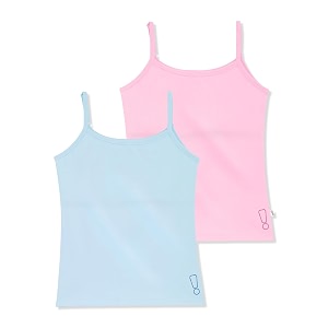 yougotplanb cotton padded camisole  pack of 2  ages 8-16 years  built-in light padding  full coverage  ideal for school
