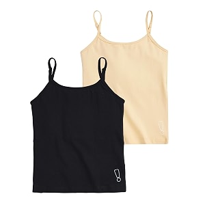 yougotplanb cotton padded camisole  pack of 2  ages 8-16 years  built-in light padding  full coverage  ideal for school