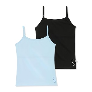 yougotplanb cotton padded camisole  pack of 2  ages 8-16 years  built-in light padding  full coverage  ideal for school