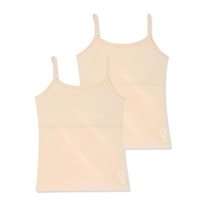 yougotplanb cotton padded camisole  pack of 2  ages 8-16 years  built-in light padding  full coverage  ideal for school