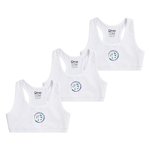 yougotplanb cotton sports bra  ages 8-16 years  racerback style  non-padded double-layered for coverage
