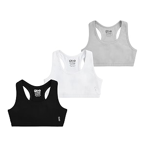 yougotplanb cotton sports bra  ages 8-16 years  racerback style  non-padded double-layered for coverage