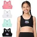 YouGotPlanB Cotton Sports Bra | Ages 8-16 Years | Racerback Style | Non-Padded, Double-Layered for Coverage