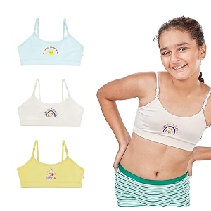 yougotplanb cotton training bra for pre-teen girls  ages 8-16 years  non-padded  full coverage  breathable  best first bra