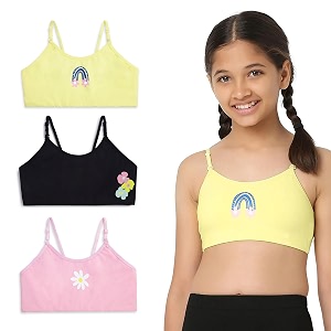 yougotplanb cotton training bra for pre-teen girls  ages 8-16 years  non-padded  full coverage  breathable  best first bra