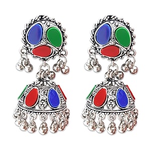 young amp forever gift 34tribal muse collection34 splendid brass jaipur jewels antique silver oxidized earrings for multicolor earrings for women e60242