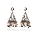 Young &amp; Forever Gift Antique Gold Danglers Earrings for Women Crystal Diamond Geometric Shape Earrings for Girls