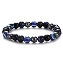 Young &amp; Forever Evil Eye Original Black Tourmaline Beads Nazariya Triple Protection Blue Tiger Eye Bead Women Bracelet for Men Nazar Hand Bracelets Accessories Woman Girls