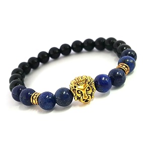 young amp forever alpha domain natural stone beaded bracelet for men - men39s hand kadas amp healing crystal bead bracelets with metallic charms pack of 1