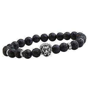 young amp forever alpha domain natural stone beaded bracelet for men - men39s hand kadas amp healing crystal bead bracelets with metallic charms pack of 1