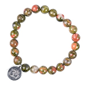 young amp forever gift d39vine lotus lion tiger charm crystal natural stone reiki yoga bracelet for mens women unakite