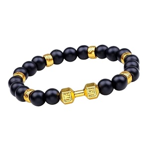 young amp forever gift d39vine lotus lion tiger charm crystal natural stone reiki yoga bracelet for mens women matt onyx  dumbbell