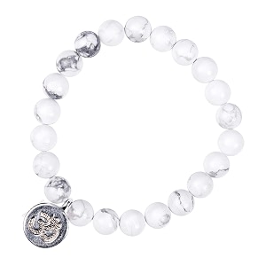 young amp forever gift d39vine lotus lion tiger charm crystal natural stone reiki yoga bracelet for mens women howlite