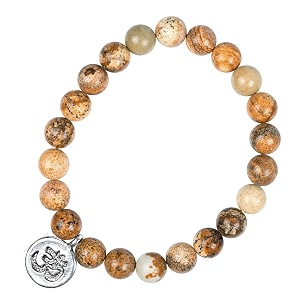 young amp forever gift d39vine lotus lion tiger charm crystal natural stone reiki yoga bracelet for mens women picture jasper
