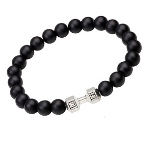 young amp forever natural healing stone beaded bracelet for men amp women  motivational dumbbell fitness amp inspirational word charm elastic stretchy bracelets couple energy beads jewelry pack