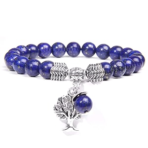 young amp forever gift d39vine lotus lion tiger charm crystal natural stone reiki yoga bracelet for mens women lapis lazulitree of life