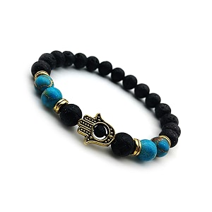 young amp forever gift d39vine lotus lion tiger charm crystal natural stone reiki yoga bracelet for mens women turquoise  lava  hamsa