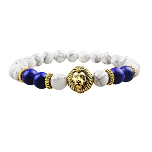 young amp forever alpha domain natural stone beaded bracelet for men - men39s hand kadas amp healing crystal bead bracelets with metallic charms pack of 1