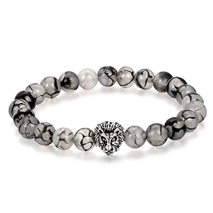 young amp forever alpha domain natural stone beaded bracelet for men - men39s hand kadas amp healing crystal bead bracelets with metallic charms pack of 1