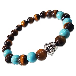 young amp forever gift d39vine lotus lion tiger charm crystal natural stone reiki yoga bracelet for mens women tiger eyeturquoiselaughing buddha