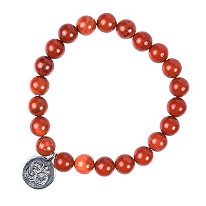 young amp forever d39vine collection natural red jasper healing crystal bracelet with om charm for men amp women  8mm stone beads  root chakra grounding amp vitality  reiki yoga meditation jewelry  gift for protection amp stability