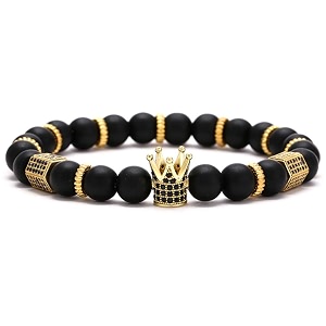 young amp forever alpha domain natural stone beaded bracelet for men - men39s hand kadas amp healing crystal bead bracelets with metallic charms pack of 1