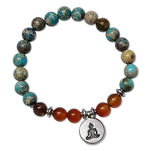 young amp forever gift d39vine lotus lion tiger charm crystal natural stone reiki yoga bracelet for mens women imperial jasper  carnelian buddha