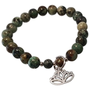 young amp forever gift d39vine lotus lion tiger charm crystal natural stone reiki yoga bracelet for mens women african turquoise  lotus charm