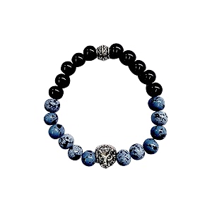 young amp forever alpha domain natural stone beaded bracelet for men - men39s hand kadas amp healing crystal bead bracelets with metallic charms pack of 1