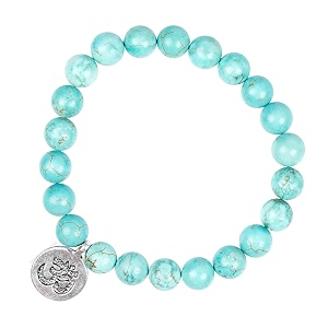 young amp forever gift d39vine lotus lion tiger charm crystal natural stone reiki yoga bracelet for mens women turquoise