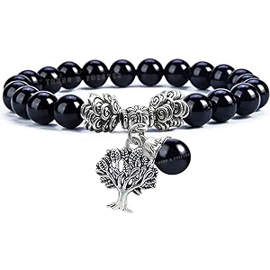 young amp forever gift d39vine lotus lion tiger charm crystal natural stone reiki yoga bracelet for mens women black onyxtree of life
