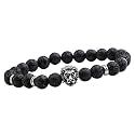 Young &amp; Forever Alpha Domain Natural Stone Beaded Bracelet for Men - Men's Hand Kadas &amp; Healing Crystal Bead Bracelets with Metallic Charms (Pack of 1)