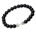 Young &amp; Forever Natural Healing Stone Beaded Bracelet for Men &amp; Women – Motivational Dumbbell Fitness &amp; Inspirational Word Charm Elastic Stretchy Bracelets, Couple Energy Beads Jewelry Pack