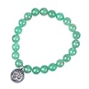 Young &amp; Forever Gift D'vine Lotus Lion Tiger Charm Crystal Natural Stone Reiki Yoga Bracelet for Mens Women (Green Aventurine)