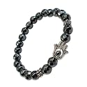 Young & Forever Gift D'vine Lotus Lion Tiger Charm Crystal Natural Stone Reiki Yoga Bracelet for Mens Women (Diamond Cut Hematite + Hamsa)
