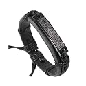 Young &amp; Forever Men's Genuine Leather Bracelet – Vintage Braided Cord, Gothic Punk Cross, Dual Dragon, Eagle Motif, &amp; Skeletal Scale Metallic Cuff Wristband, Adjustable Multi-Layer Jewelry