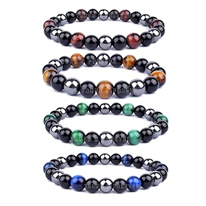 young amp forever natural stone healing bracelet set tiger eye hematite obsidian multiple colours for men women girls boys