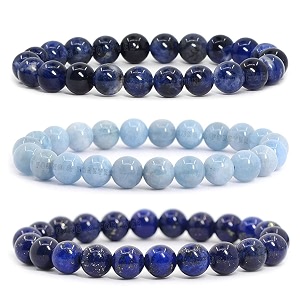 young amp forever natural healing crystal bracelet set for men amp women - 8mm round gemstone beads for reiki yoga amp meditation - pack of 3 choose your chakra