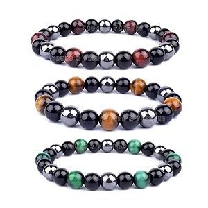 young amp forever natural stone beaded bracelet tiger eye red tiger eye green tiger eye black onyx hematite multi-colour for men women girls boys