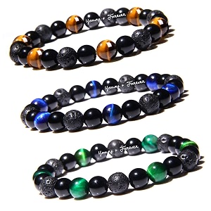 young amp forever gift tiger39s eye love bracelet for unisex adult brown